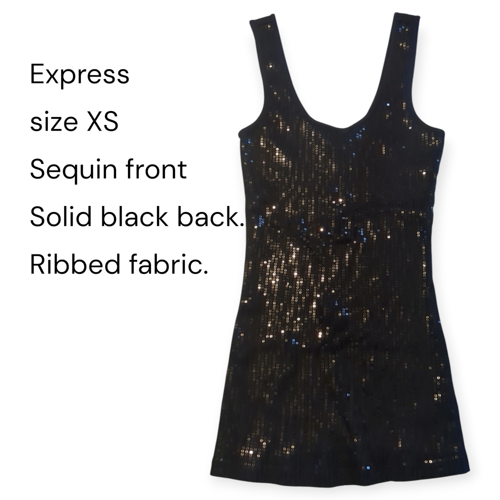 Express Black Sequin Tank Top